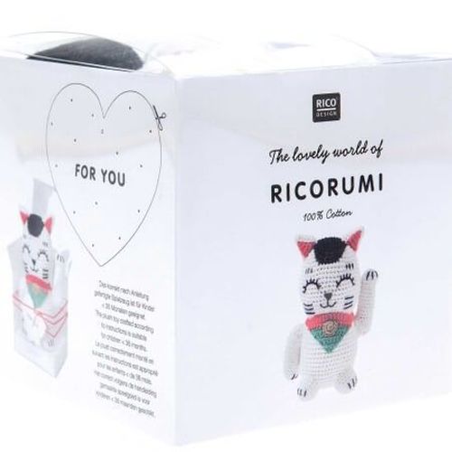 Kit Ricorumi À Crocheter Lucky Cat - Rico Design Blanc