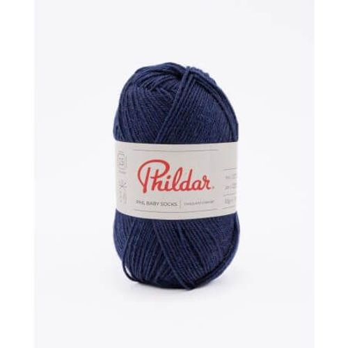 Pelote De Laine Mérino Phil Baby & Socks - Chaleur Et Douceur Pour Petits Pieds Marine Bleu