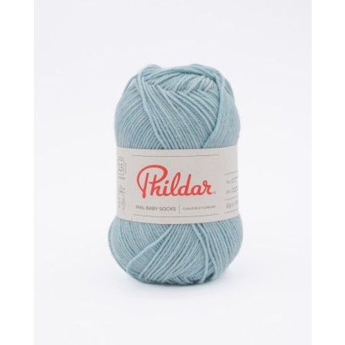 Pelote De Laine Mérino Phil Baby & Socks - Chaleur Et Douceur Pour Petits Pieds Amande Bleu