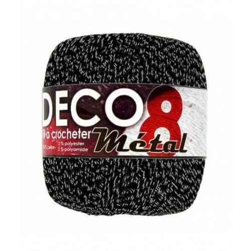 Coton À Crocheter Deco 8m - Distrifil Noir (Noir Argente)