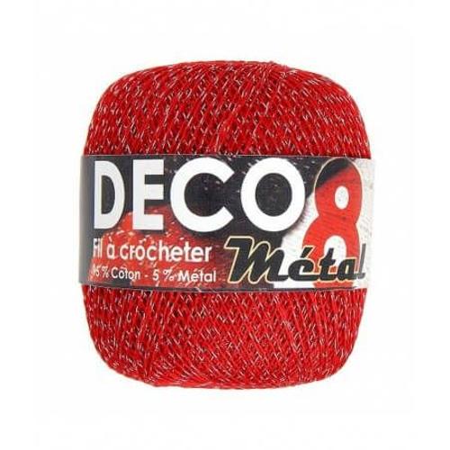 Coton À Crocheter Deco 8m - Distrifil Rouge (Rouge Argente)