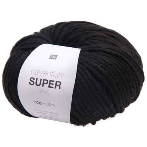 Pelote De Laine À Tricoter Essentials Super Aran - Rico Design 16 Noir