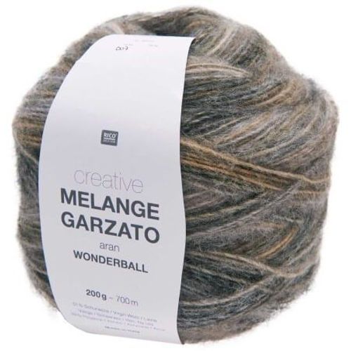 Pelote De Laine Creative Melange Garzato Aran Wonderball - 200gr - Rico Design 07 Ecru
