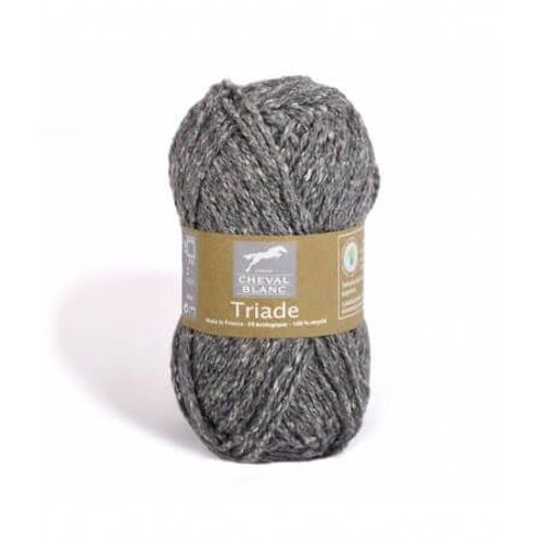 Pelote De Laine Et Coton À Tricoter Triade - Cheval Blanc 089 Gris