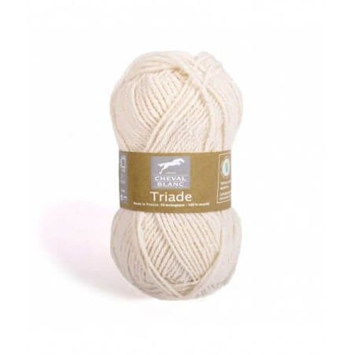 Pelote De Laine Et Coton À Tricoter Triade - Cheval Blanc 016 Blanc