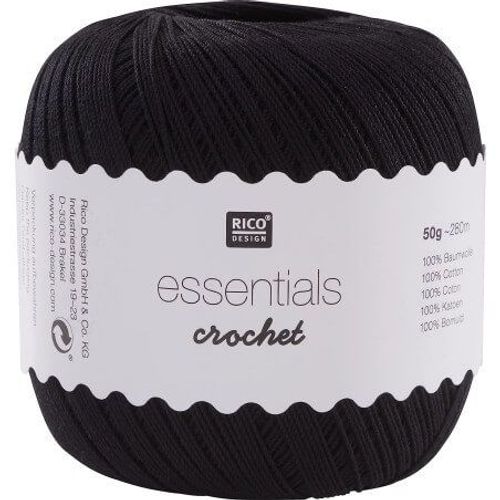 Coton À Crocheter Essentials Crochet - Rico Design 12-Noir