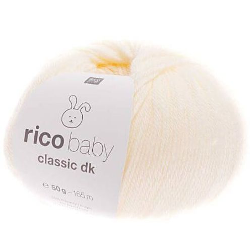 Fil Layette À Tricoter Rico Baby Classic Dk - Créez Des Tenues Douces Et Confortables Pour Bébé - Rico Design 2 Ecru