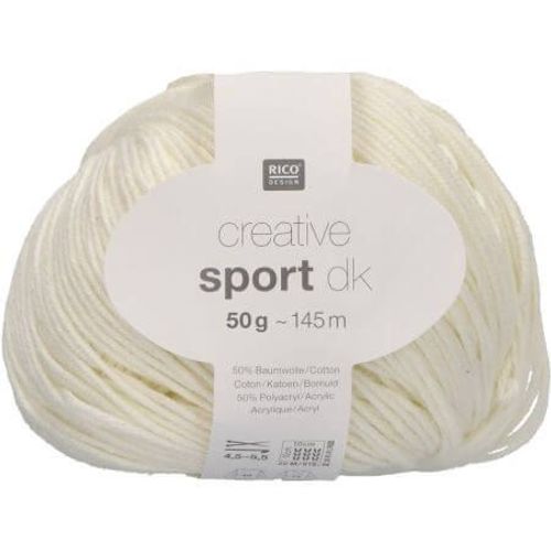 Coton À Tricoter Creative Sport Dk - Rico Design 01 Ecru
