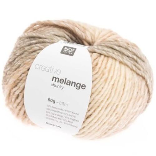 Pelote De Laine À Tricoter Creative Melange Chunky - Rico Design 01 Ecru