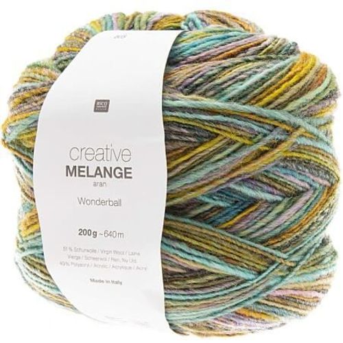 Pelote De Laine Creative Melange Aran Wonderball - 200 Gr - Rico Design 03 Vert