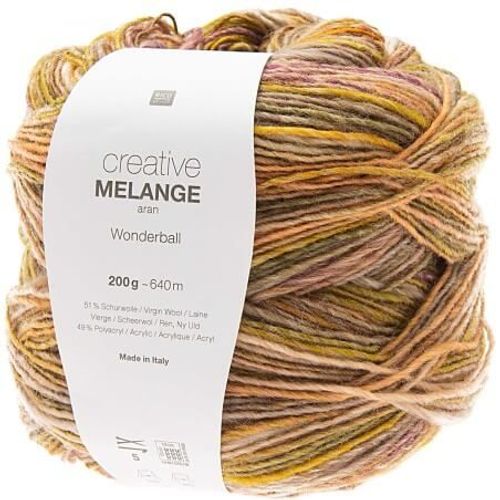 Pelote De Laine Creative Melange Aran Wonderball - 200 Gr - Rico Design 02 Jaune