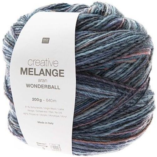 Pelote De Laine Creative Melange Aran Wonderball - 200 Gr - Rico Design 07 Violet