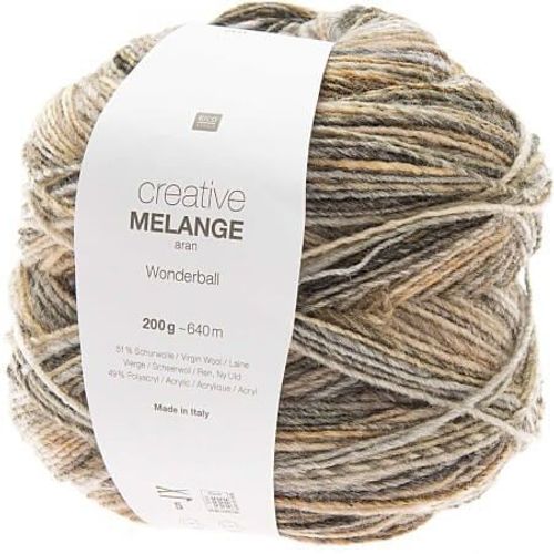 Pelote De Laine Creative Melange Aran Wonderball - 200 Gr - Rico Design 01 Ecru
