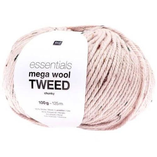 Pelote De Laine À Tricoter Essentials Mega Wool Tweed Chunky - 100gr - Rico Design 05 Rose