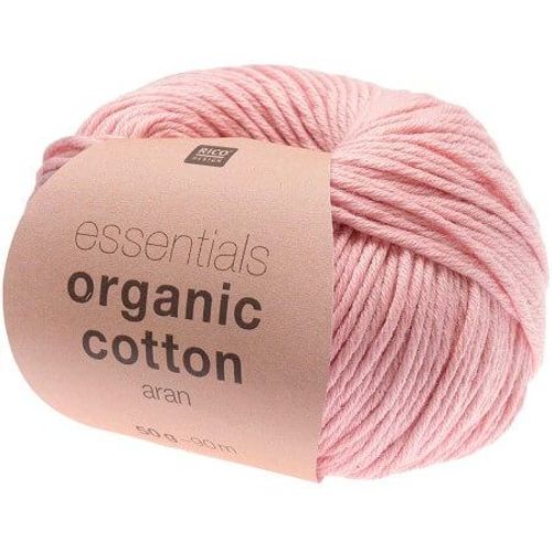 Coton À Tricoter Essentials Organic Cotton Aran - Rico Design 6 Rose