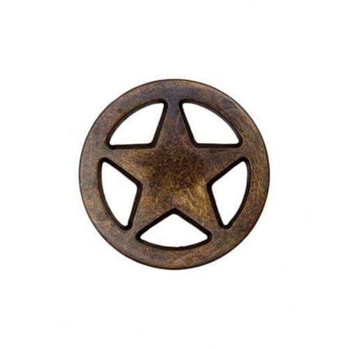Bouton Étoile Métal À Queue 18mm - Prym Laiton Antique Marron