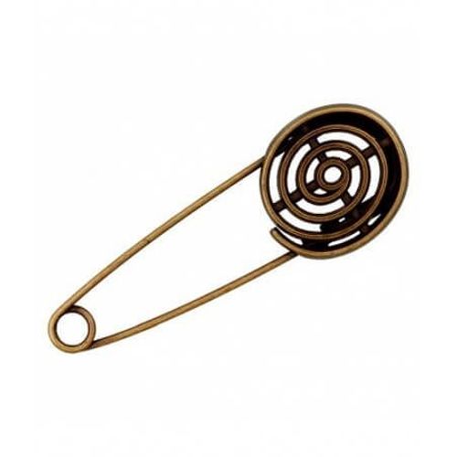 Epingle À Kilt Spirale Brute Laiton Vieilli 75 Mm X 1 - Union Knopf Marron