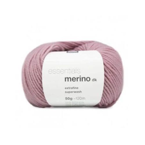 Fil De Laine À Tricoter Essentials Merino Dk - Rico Design 02 Rose