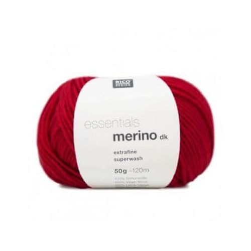 Fil De Laine À Tricoter Essentials Merino Dk - Rico Design 05 Rouge