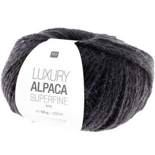 Fil De Laine À Tricoter Luxury Alpaca Superfine Aran - Rico Design 18 Noir