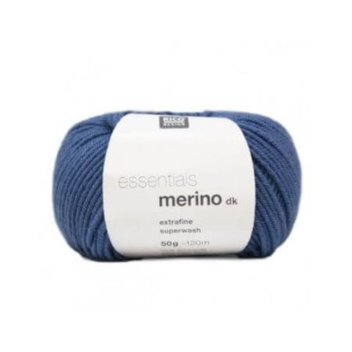 Fil De Laine À Tricoter Essentials Merino Dk - Rico Design 27 Bleu