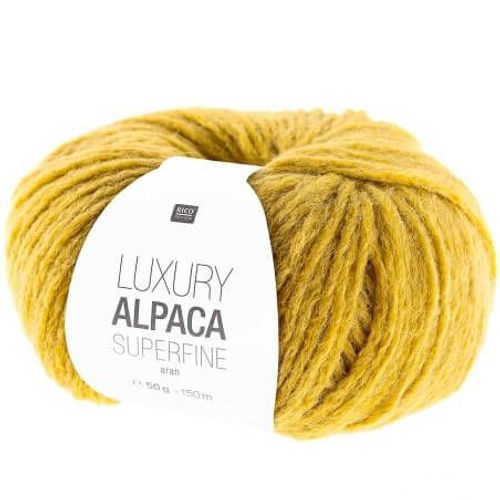 Fil De Laine À Tricoter Luxury Alpaca Superfine Aran - Rico Design 11 Jaune