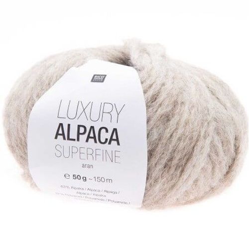 Fil De Laine À Tricoter Luxury Alpaca Superfine Aran - Rico Design 02 Ecru