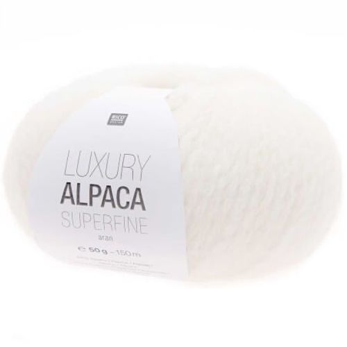 Fil De Laine À Tricoter Luxury Alpaca Superfine Aran - Rico Design 01 Ecru