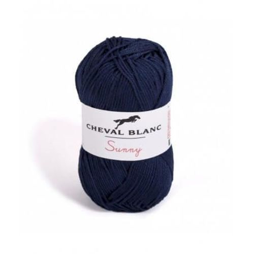 Pelote De Coton À Tricoter Sunny Uni - Cheval Blanc - Ppsc 94 Bleu