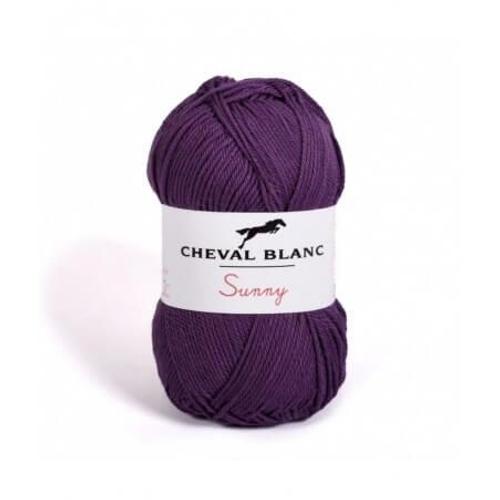 Pelote De Coton À Tricoter Sunny Uni - Cheval Blanc - Ppsc 007 Violet