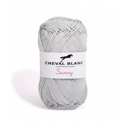 Pelote De Coton À Tricoter Sunny Uni - Cheval Blanc - Ppsc 71 Gris