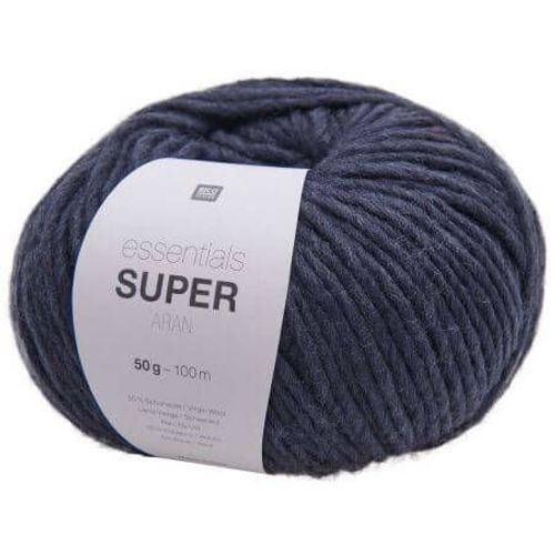 Pelote De Laine À Tricoter Essentials Super Aran - Rico Design 12 Bleu Marine