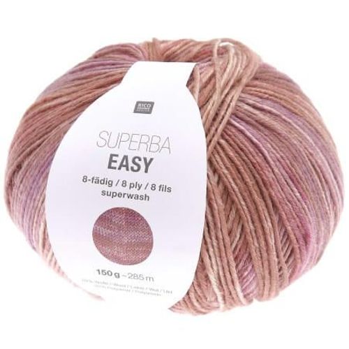 Laine À Chaussette Superba Easy 8 Fils - 150gr - Rico Design Rose (002 - Berry)