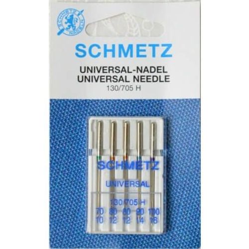 Aiguilles Universelles Pour Machine À Coudre - 130/705h Assortiment Mix 70,80,90,100 - 5 Pces - Schmetz Gris