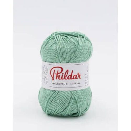 Fil Coton À Tricoter Phil Coton 3 - Phildar - Ppsc - Certifié Oeko-Tex Vert Pastel