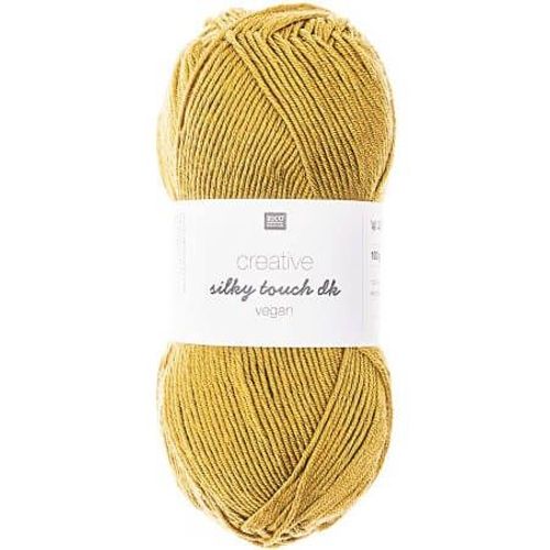 Fil À Tricoter Creative Silky Touch Dk Vegan - 100gr - Rico Design 014 Jaune Moutarde
