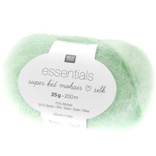 Fil À Tricoter Essentials Super Kid Mohair Loves Silk: Luxe, Douceur Et Créativité - 25gr - Rico Design 061 Vert Pastel