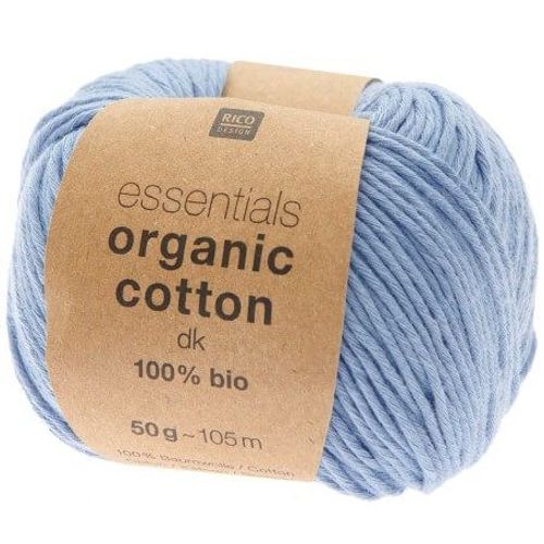 Coton À Tricoter Essentials Organic Cotton Dk - Rico Design 023 Bleu