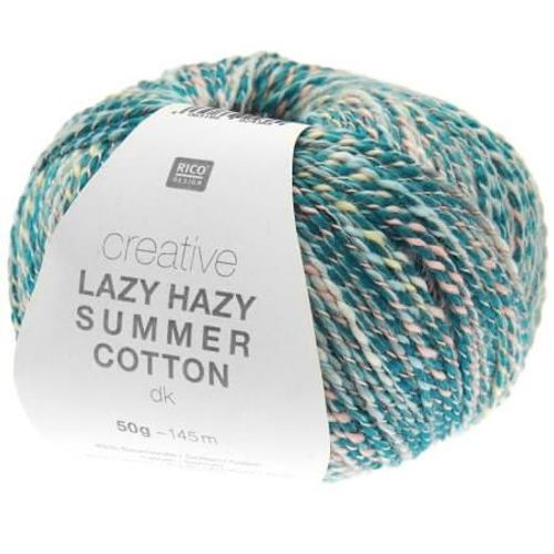 Pelote De Coton À Tricoter Creative Lazy Hazy Summer Cotton - Rico Design 024 Aqua Bleu