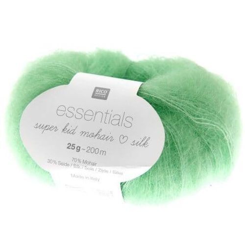 Fil À Tricoter Essentials Super Kid Mohair Loves Silk: Luxe, Douceur Et Créativité - 25gr - Rico Design 062 Vert Fluo