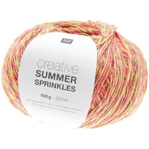 Pelote De Coton Creative Summer Sprinkles - 100gr - Rico Design 008 Rose Neon Pink