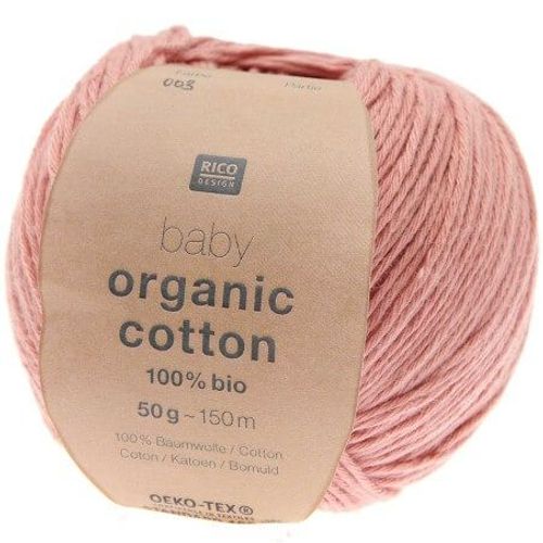 Pelote De Coton Baby Organic Cotton - 100% Bio - Rico Design 03 Vieux Rose