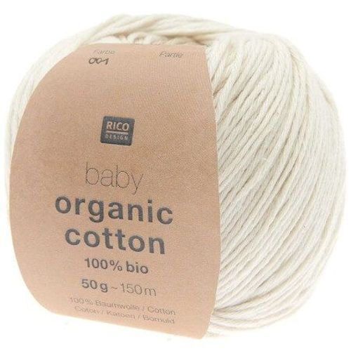 Pelote De Coton Baby Organic Cotton - 100% Bio - Rico Design 01 Creme