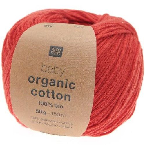 Pelote De Coton Baby Organic Cotton - 100% Bio - Rico Design 04 Framboise Rouge