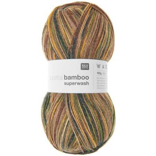 Pelote De Laine À Chaussettes À Tricoter Superba Bamboo Superwash - 100gr - Rico Design 048 Marron - Terra