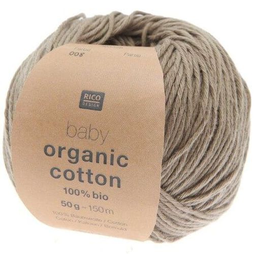 Pelote De Coton Baby Organic Cotton - 100% Bio - Rico Design 08 Taupe Marron