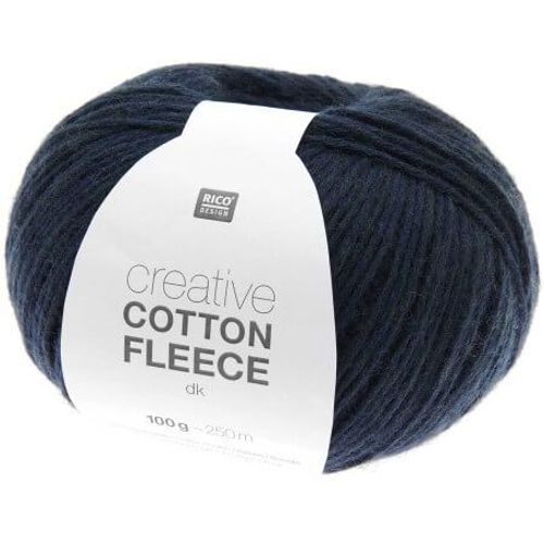 Pelote De Coton Creative Cotton Fleece Dk - 100 Gr - Rico Design 007 Bleu Marine
