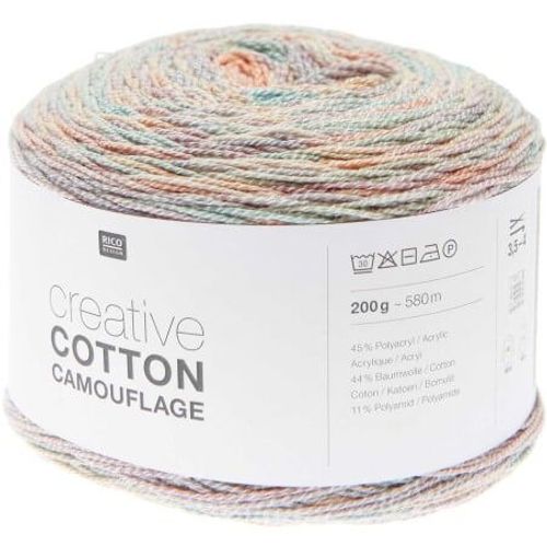 Pelote De Coton Creative Cotton Camouflage - 200gr - Rico Design 006 Violet - Pebble Beach