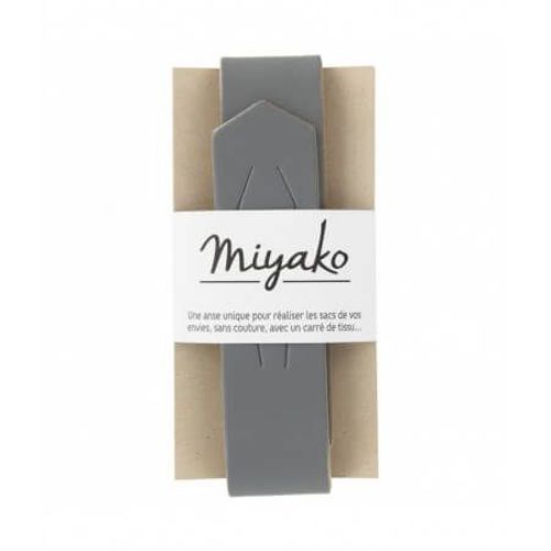 Anse De Sac Miyako En Cuir 50 X 4cm - 3bcom Gris (Gris Acier)
