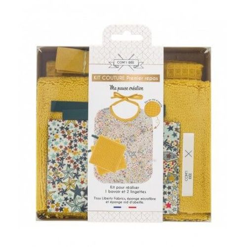 Kit Couture Premier Repas, Bavoir En Tissu Liberty ® Adelajda - Niveau Débutant Vendu Au Mètre